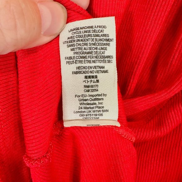 Free People Long Sleeve High Low Tee Shirt XS Red - Picture 14 of 14